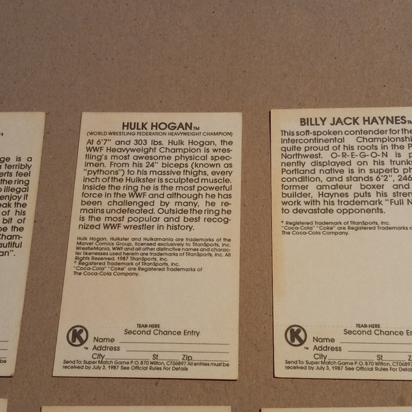 1987 Circle K WWF Cards - Picture 6 of 7